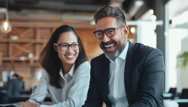 boss and employee happy